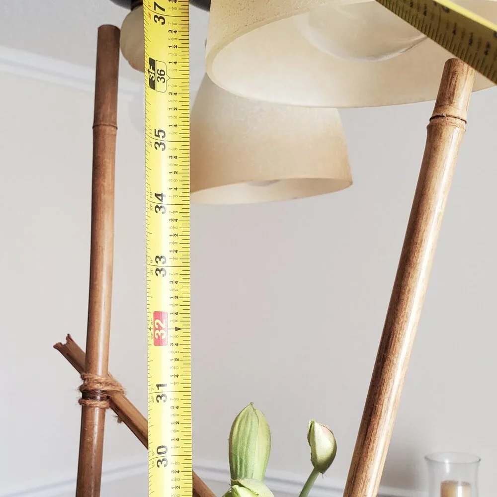 Faux Orquidea arrangement with Bamboo and Ceramic Vase